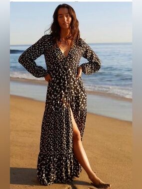 Maaji Luna Floral Coverup Maxi Dress Kimono